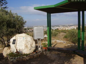 יער שוהם, אנדרטה וברקע העיר שוהם