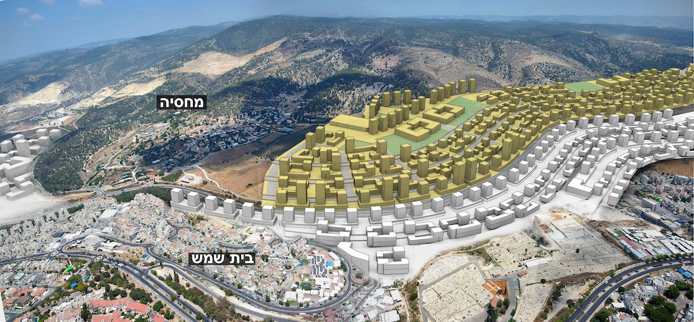 הדמיה של הבנייה ממזרח לבית שמש